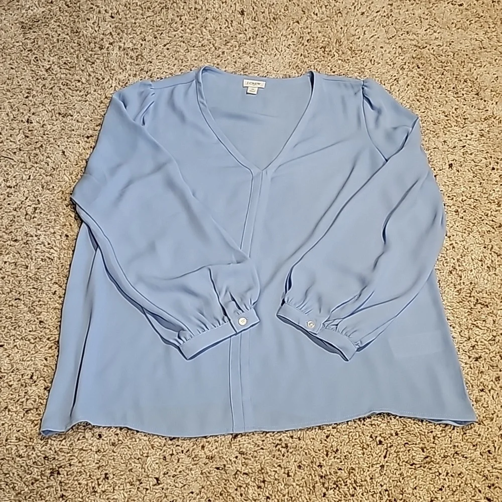 J. Crew blue blouse sz M - Picture 9 of 11